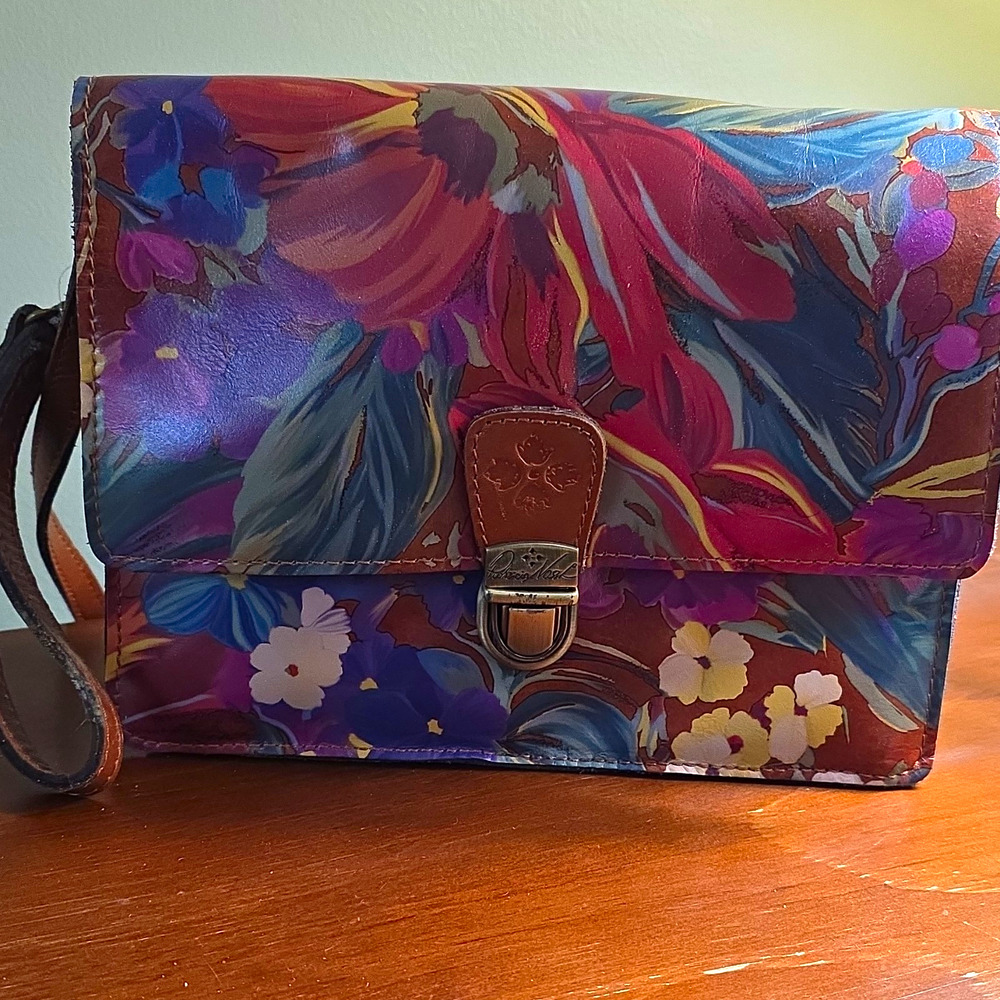 Patricia Nash Women’s Floral Multicolor Crossbody Bag Brown Strap
